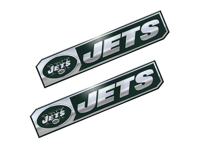 New York Jets Embossed Emblems; Green (Universal; Some Adaptation May Be Required)
