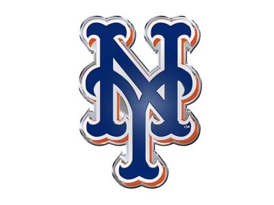 New York Mets Embossed Emblem; Navy (Universal; Some Adaptation May Be Required)