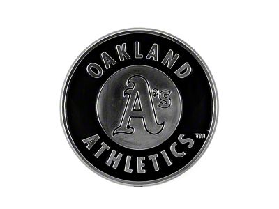 Oakland Athletics Molded Emblem; Chrome (Universal; Some Adaptation May Be Required)