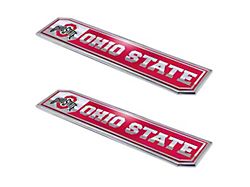 Ohio State University Embossed Emblems; Red (Universal; Some Adaptation May Be Required)