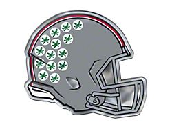 Ohio State University Embossed Helmet Emblem; Green, Red and Gray (Universal; Some Adaptation May Be Required)
