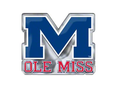 Ole Miss Embossed Emblem; Navy (Universal; Some Adaptation May Be Required)