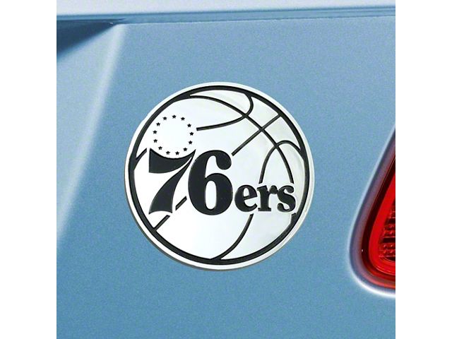 Philadelphia 76ers Emblem; Chrome (Universal; Some Adaptation May Be Required)