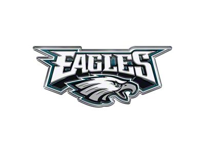 Philadelphia Eagles Embossed Emblem; White and Green (Universal; Some Adaptation May Be Required)