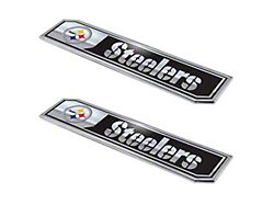 Pittsburgh Steelers Embossed Emblems; Black (Universal; Some Adaptation May Be Required)