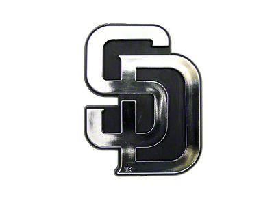 San Diego Padres Molded Emblem; Chrome (Universal; Some Adaptation May Be Required)