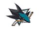 San Jose Sharks Embossed Emblem; Teal (Universal; Some Adaptation May Be Required)