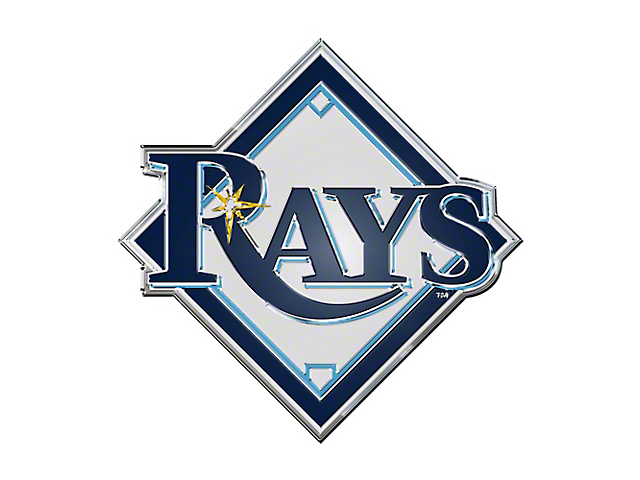 Tampa Bay Rays Embossed Emblem; Navy (Universal; Some Adaptation May Be Required)