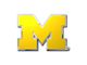 University of Michigan Embossed Emblem; Maize (Universal; Some Adaptation May Be Required)
