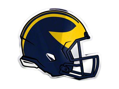 University of Michigan Embossed Helmet Emblem; Blue (Universal; Some Adaptation May Be Required)