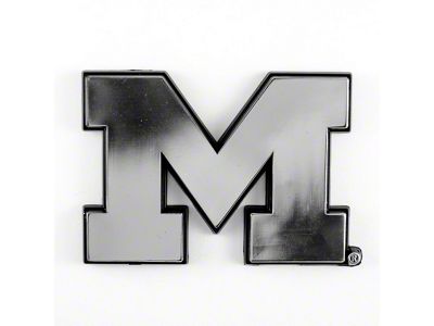 University of Michigan Molded Emblem; Chrome (Universal; Some Adaptation May Be Required)