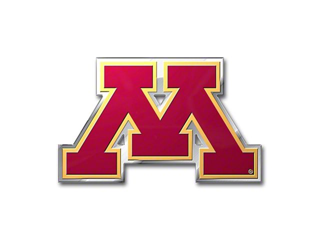 University of Minnesota Embossed Emblem; Maroon (Universal; Some Adaptation May Be Required)