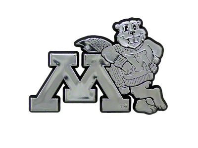 University of Minnesota Molded Emblem; Chrome (Universal; Some Adaptation May Be Required)