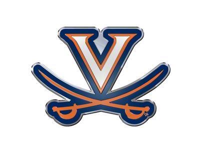 University of Virginia Embossed Emblem; Blue and Orange (Universal; Some Adaptation May Be Required)