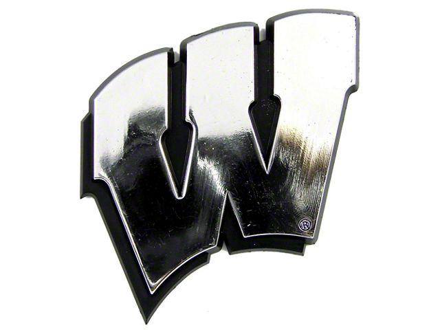 University of Wisconsin Molded Emblem; Chrome (Universal; Some Adaptation May Be Required)