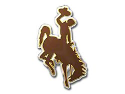University of Wyoming Embossed Emblem; Brown and Yellow (Universal; Some Adaptation May Be Required)