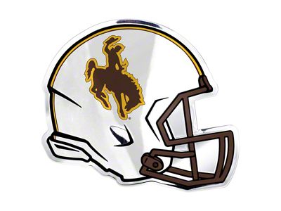 University of Wyoming Embossed Helmet Emblem; Brown and Yellow (Universal; Some Adaptation May Be Required)