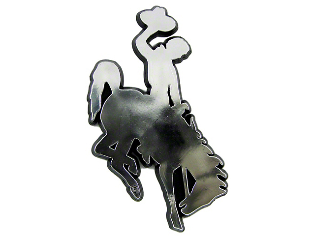 University of Wyoming Molded Emblem; Chrome (Universal; Some Adaptation May Be Required)