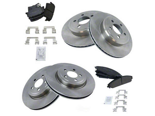 Semi-Metallic Brake Rotor and Pad Kit; Front and Rear (06-23 Charger w/ 13.60-Inch Front Rotors)