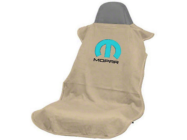 Seat Towel with Mopar Logo; Tan (Universal; Some Adaptation May Be Required)