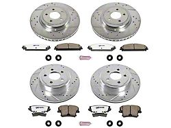 PowerStop Z26 Street Warrior Brake Rotor and Pad Kit; Front and Rear (06-14 Charger w/ Dual Piston Front Calipers; 15-17 Charger Daytona, R/T, AWD SE, AWD SXT; 18-23 Charger w/ Dual Piston Front Calipers)