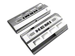 Polished Fuel Rail and Brushed Coil Pack Covers with HEMI Logo (09-23 5.7L HEMI Challenger w/o Shaker Hood)