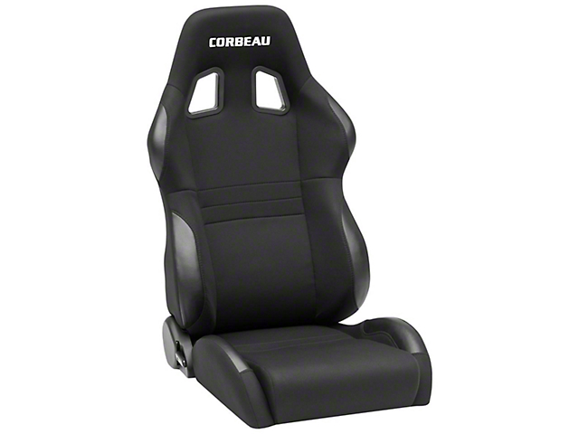 Corbeau A4 Racing Seats with Double Locking Seat Brackets; Black Cloth (94-98 All)