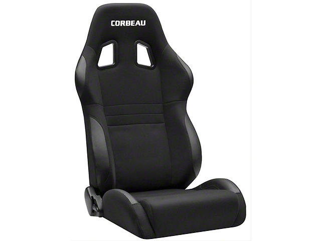 Corbeau A4 Wide Racing Seats with Double Locking Seat Brackets; Black Cloth (99-04 All)