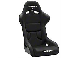 Corbeau FX1 Racing Seats with Double Locking Seat Brackets; Black Cloth (15-22 Mustang)