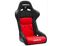 Corbeau FX1 Racing Seats with Double Locking Seat Brackets; Black/Red Cloth (12-22 All)