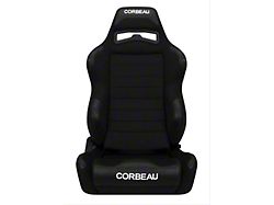 Corbeau LG1 Wide Racing Seats with Double Locking Seat Brackets; Black Cloth (99-04 Mustang)