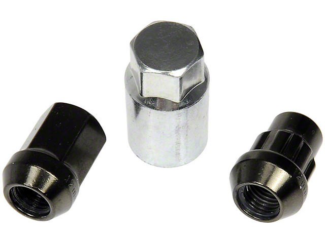 Hyper Black Acorn Wheel Lug Nut Lock Set; M14x1.50; Set of 20 (07-21 Tundra)