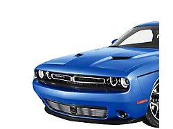 Stainless Steel Billet Lower Grille; Silver Hairline (15-22 Challenger w/ Adaptive Cruise Control, Excluding SRT & Widebody Models)