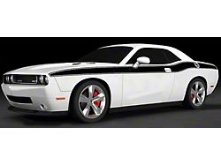 Solid CUDA Style Side Stripes; Gloss Black (15-18 Challenger)
