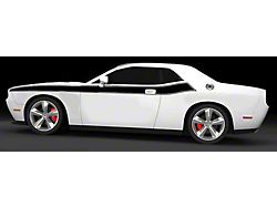 T/A Style Side Stripes Decals; Matte Black (15-18 Challenger)