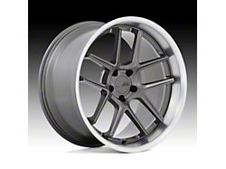 American Racing Bishop Matte Gunmetal with Machined Lip Wheel; Rear Only; 20x11 (08-22 RWD Challenger, Excluding Widebody)