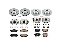 PowerStop OE Replacement Brake Rotor, Pad and Caliper Kit; Front and Rear (06-11 V6 Charger w/ Single Piston Front Calipers)
