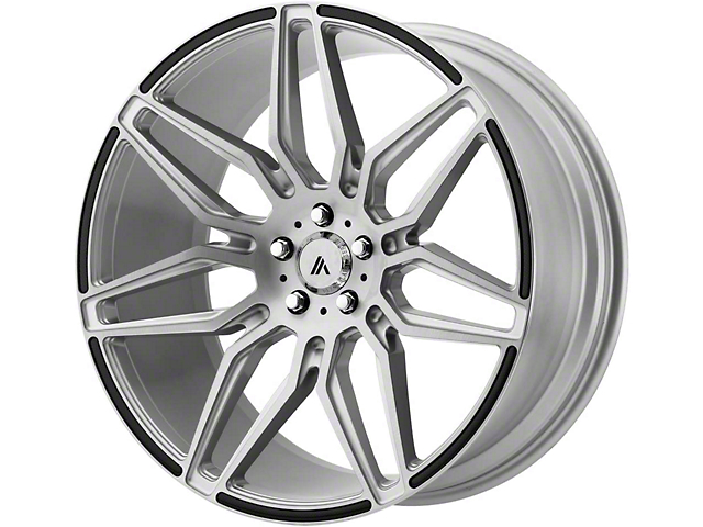 Asanti Sirius Brushed Silver with Carbon Fiber Insert Wheel; Rear Only; 20x10.5 (08-22 RWD Challenger, Excluding Widebody)