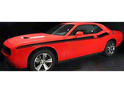 New R/T Style Side Stripes; Gloss Black (19-22 Challenger)
