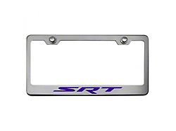 Stainless Steel Dodge SRT License Plate Frame; Purple Carbon Fiber (Universal; Some Adaptation May Be Required)