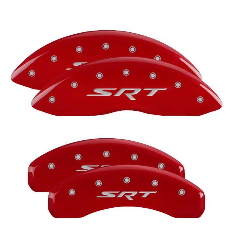 MGP Challenger Red Caliper Covers with SRT Logo; Front and Rear