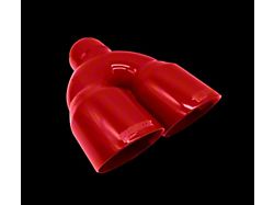 Bigboz Exhaust 4-Inch Quad Weld-On Exhaust Tips; Candy Red (09-23 V6 Challenger)