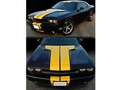 Rally Double T-Stripes; Matte Black (19-23 Challenger)