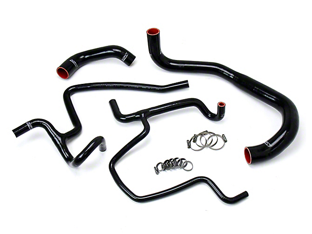 HPS Silicone Radiator and Heater Coolant Hose Kit; Black (11-22 5.7L HEMI Charger)