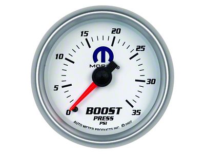 Auto Meter Boost Gauge with MOPAR Logo; Mechanical (Universal; Some Adaptation May Be Required)