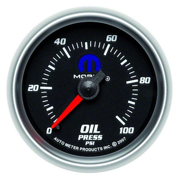 Auto Meter Jeep Cherokee Oil Pressure Gauge with MOPAR Logo; Mechanical