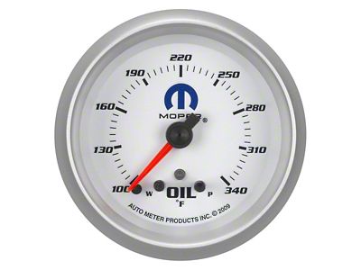 Auto Meter Oil Temperature Gauge with MOPAR Logo; Digital Stepper Motor (Universal; Some Adaptation May Be Required)