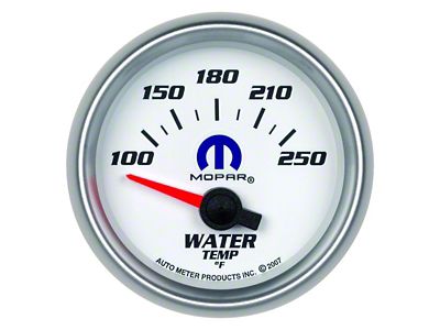 Auto Meter Water Temperature Gauge with MOPAR Logo; Electrical (Universal; Some Adaptation May Be Required)