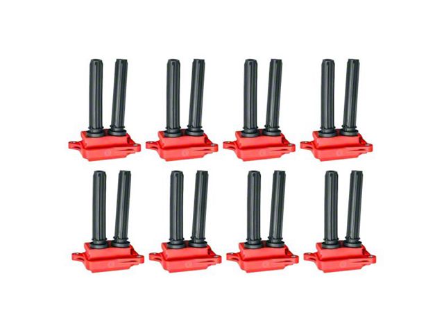 Ignition Coils; Red; Set of Eight (09-19 5.7L HEMI Jeep Grand Cherokee WK & WK2)