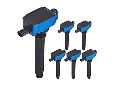 Ignition Coils; Blue; Set of Six (14-20 3.2L Jeep Cherokee KL)